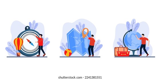 Flat Bundle Travel Design Illustration
