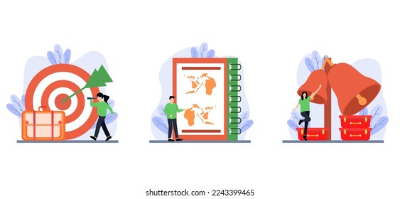 Flat Bundle Travel Design Illustration