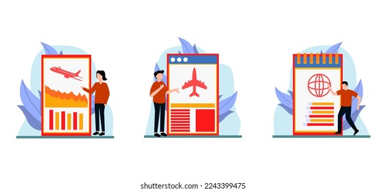 Flat Bundle Travel Design Illustration