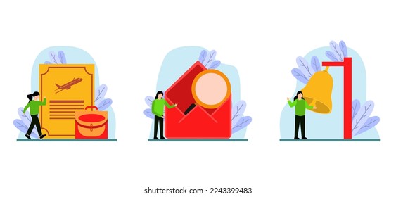 Flat Bundle Travel Design Illustration