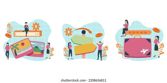 Flat Bundle Travel Kit Design Illustration