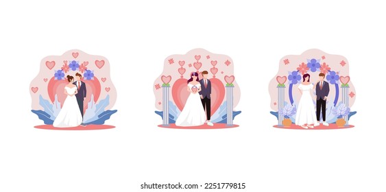 Flat Bundle Wedding Design Illustration