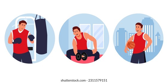 Flat Bundle Workout Design Illustration