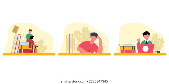 Flat Bundle World Book Day Design Illustration