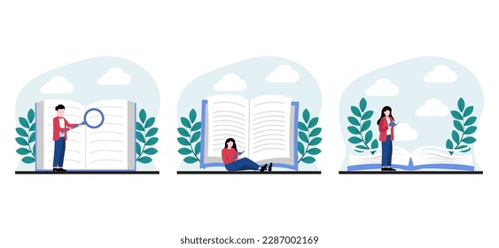 Flat Bundle World Book Day Design Illustration
