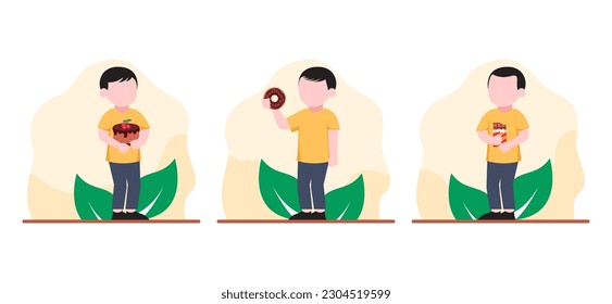 Flat Bundle World Chocolate Day Design Illustration