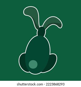 A flat bunny silhouette vector illustration. 2023 Year of the Rabbit.