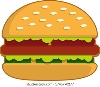Flat burger colorfull. Simple icon burger.
