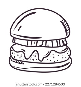 flat burger design over white