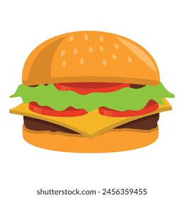 Flat Burger Illustration Vector Art