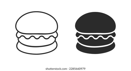 Juego de ilusión de arte vectorial de línea de hamburguesa plana