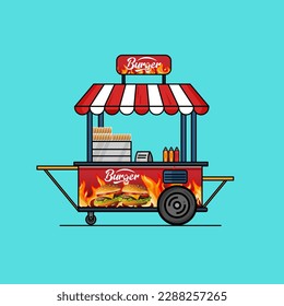 Paro de hamburguesa plano en ilustración vectorial