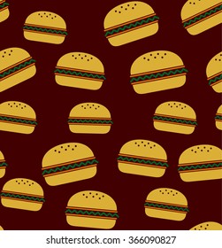 Flat burgers seamless back pattern brown