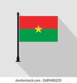 Bandera plana Burkina Faso Rectángulo en Colores Oficiales