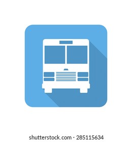 Flat bus icon with long shadow. Vector illustration