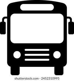 Flat bus icon as symbol for web page design of passenger transportation transport