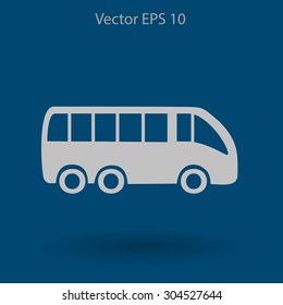 Flat bus icon. Vector.