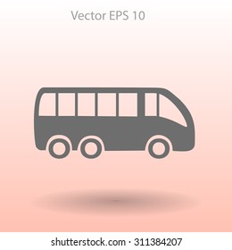 Flat bus icon. Vector.