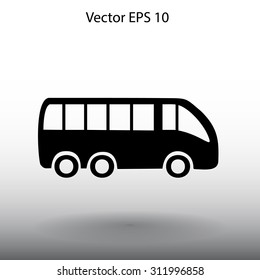 Flat bus icon. Vector.