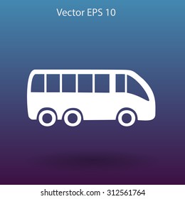 Flat bus icon. Vector.