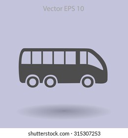 Flat bus icon. Vector.