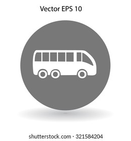 Flat bus icon. Vector.