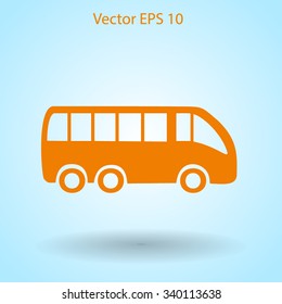 Flat bus icon. Vector.