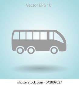 Flat bus icon. Vector.