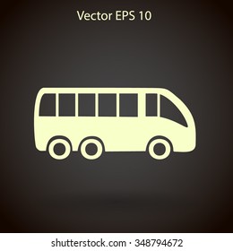 Flat bus icon. Vector.