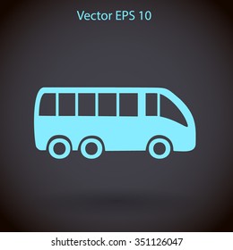 Flat bus icon. Vector.