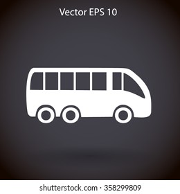Flat bus icon. Vector.