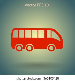 Flat bus icon. Vector.