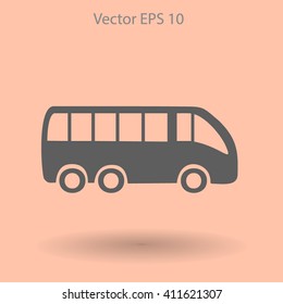 Flat bus icon. Vector.