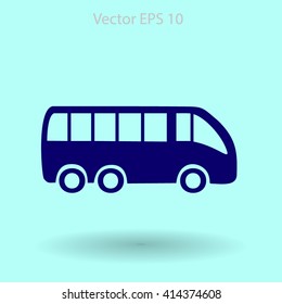 Flat bus icon. Vector.