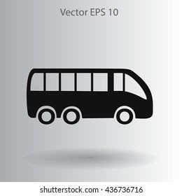 Flat bus icon. Vector.