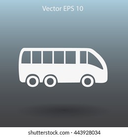 Flat bus icon. Vector.
