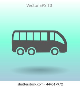 Flat bus icon. Vector.