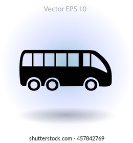 Flat bus icon. Vector.
