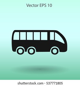 Flat bus icon. Vector.