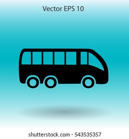 Flat bus icon. Vector.