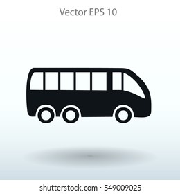 Flat bus icon. Vector.