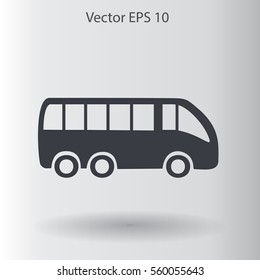 Flat bus icon. Vector.