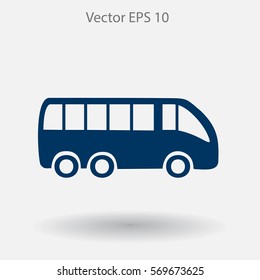 Flat bus icon. Vector.