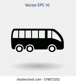 Flat bus icon. Vector.