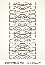 Flat bus rim stamp set on muddy dust white snow backdrop. Outline black ink pen hand drawn tread logo emblem sign design in retro art doodle contour style. Close up detail view with space for text