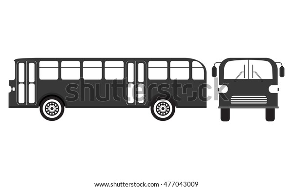 Flat bus silhouette\
icon.Set vector flat city and school bus modern and retro old\
vintage.Public transport.Design elements for the websites,\
booklets, leaflets.
