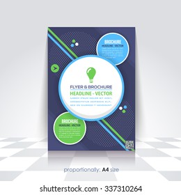 Flat Business A4 Flyer and Brochure. Catalog Cover, Corporate Leaflet and Background Design
