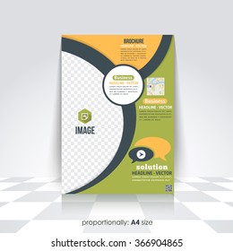 Flat Business A4 Flyer and Brochure. Catalog Cover, Corporate Leaflet and Background Design