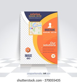 Flat Business A4 Flyer and Brochure. Catalog Cover, Corporate Leaflet and Background Design