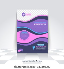 Flat Business A4 Flyer and Brochure. Catalog Cover, Corporate Leaflet Template and Background Design